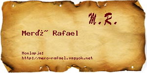 Merő Rafael névjegykártya